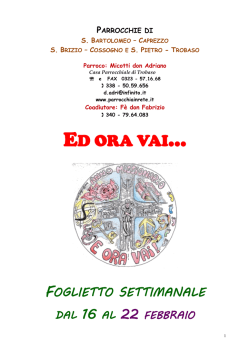 Foglietto settimana 16-22 febbraio