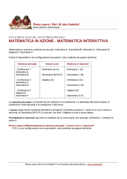 MATEMATICA IN AZIONE MATEMATICA INTERATTIVA