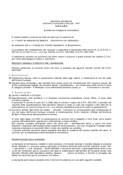 Bando di pubblico concorso n. 2 posti di Dirigente