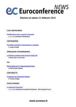 Edizione di sabato 21 febbraio 2015