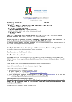 Convocazione Interno - 25/02 Firenze Cavallaccio
