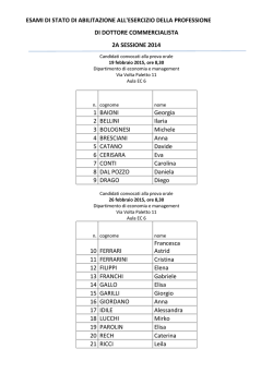 Calendario prove e Ammessi orale Dottore Commercialista