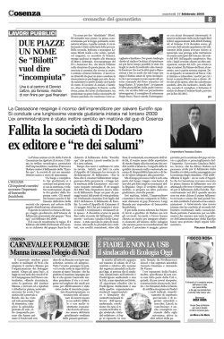 Garantista 17 2 2015 - delibere di giunta comune di cosenza