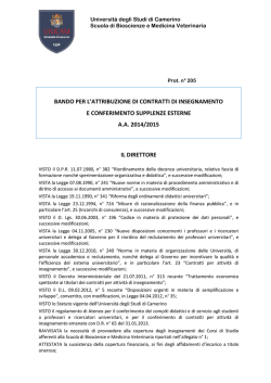 30 ore tutte a carico facolt&agrave; - Universit&agrave; degli Studi di Camerino