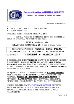Pizzata 2015 - Associazione Sportiva Atletica Gessate