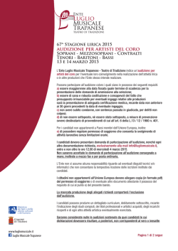 Luglio Audizioni coro 2015 - Luglio Musicale Trapanese