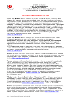 OFFERTE DI LAVORO