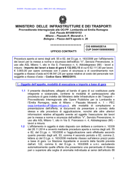 Disciplinare di gara - Provveditorato OO.PP. Lombardia e Liguria