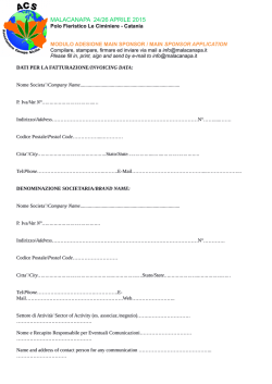 Modulo Main Sponsor - La Prima Fiera della Canapa in Sicilia