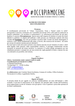 BANDO DI CONCORSO #OCCUPIAMOCENE Premessa