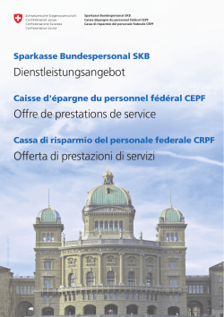 Dienstleistungsangebot Offre de prestations de service Offerta di