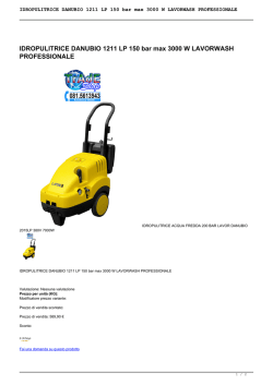 IDROPULITRICE DANUBIO 1211 LP 150 bar max