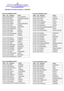 Calendario test sezione musicale