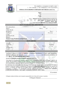 Iscriviti al S.E.C.S. - SINDACATO EUROPEO COMPARTO