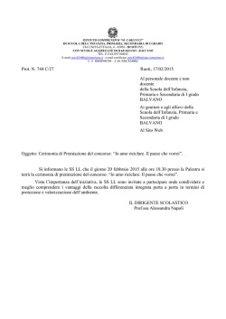 Cerimonia di Premiazione del concorso