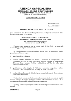 AVVISO n. 2 PSICHIATRA FEBBRAIO 2015