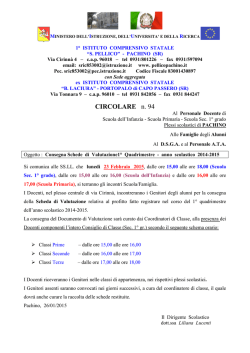 Consegna Schede Valutazione PACHINO 1