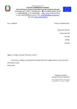 convegno star bene a scuola - Istituto Comprensivo