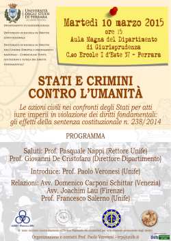 STATI E CRIMINI CONTRO L`UMANIT&Agrave;