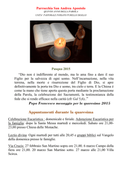 Appuntamenti Quaresima e Settimana Santa a Sigillo