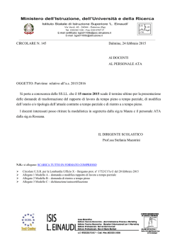 Circolare n. 145 - Part time 2015-16
