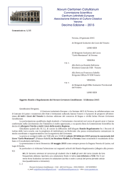 Novum Certamen Catullianum Decima Edizione – 2015