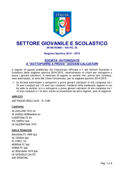 settore giovanile e scolastico