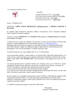 Circolare coppa Italia - Comitato Regionale Friuli Venezia Giulia