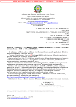 Decreto di pubblicazione - Ufficio Scolastico Provinciale di Pesaro e