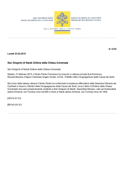 San Gregorio di Narek Dottore della Chiesa Universale