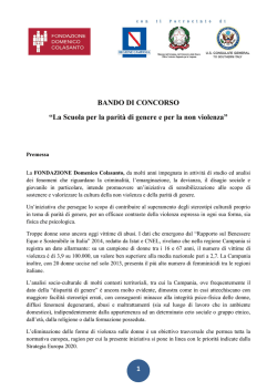 La Scuola per la parit&agrave; di genere e per la non violenza