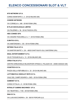 ELENCO CONCESSIONARI SLOT & VLT