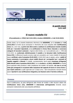 News per i Clienti dello studio