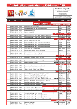 Cedola di prenotazione - Febbraio 2015 Vestigium