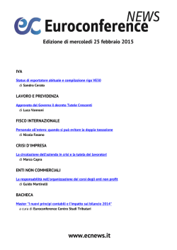 Edizione di mercoled&igrave; 25 febbraio 2015