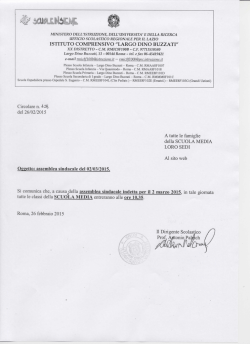 2 marzo entrata ore 10,35 per le classi della secondaria