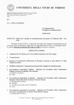 Convocazione - Universit&agrave; degli Studi di Torino
