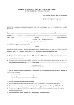 domanda part time 2015