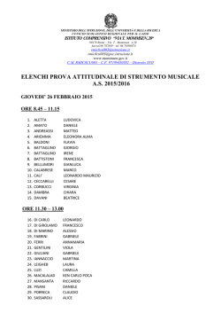 Calendario prova attitudinale strumento musicale