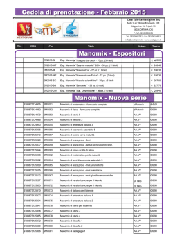VESTIGIUM 2015 - 2015 MANOMIX cedola
