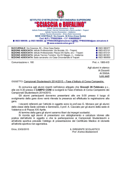 ISTITUTO D`ISTRUZIONE SECONDARIA SUPERIORE Agli alunni in