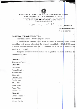 Comunicazione n. 125 bis CORSO DI INFORMATICA