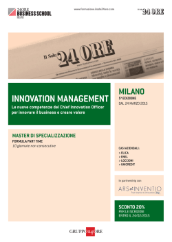 INNOVATION MANAGEMENT - Sole 24 ore : formazione online