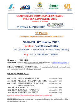 SABATO 07 marzo 2015