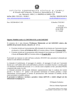 Mobilit&agrave; scuola AS 2015/2016 - istituto comprensivo campli