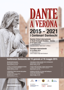 Conferenze Dantesche dal 15 gennaio al 16 maggio 2015
