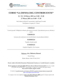 la difesa del contribuente - Unione Giovani Dottori Commercialisti