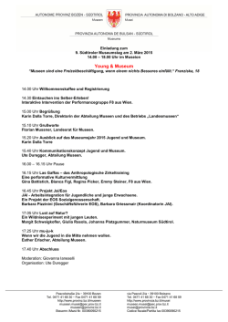 Programm - Provincia Autonoma di Bolzano