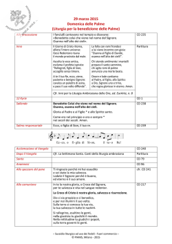 Liturgia per la benedizione delle Palme