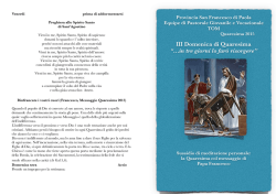 III Domenica di Quaresima - Terz`Ordine dei Minimi &ndash; Fraternit&agrave; di